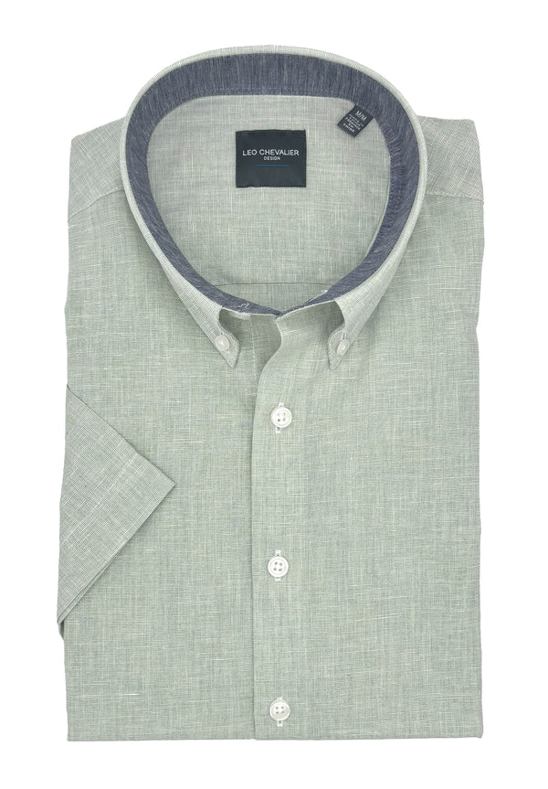 Chemise en lin mélangé Leo Chevlaier