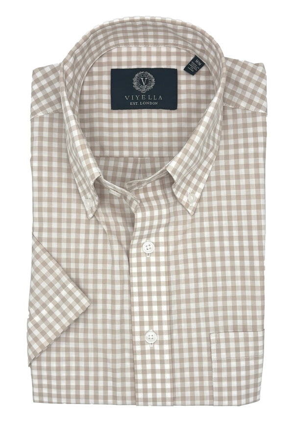 Chemise à carreaux vichy à manches courtes Viyella