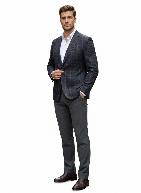 Blazer Viyella Red Window en coton, lin et soie