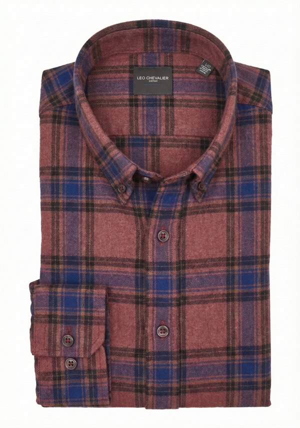 Brushed Cotton Men`s Flannel Dusty Rose Shirt