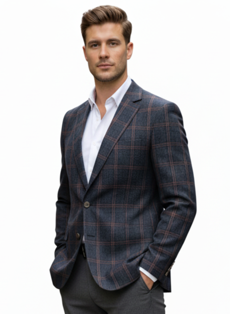 Blazer Viyella Red Window en coton, lin et soie