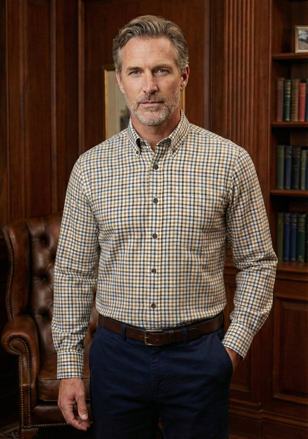 Viyella Multi String Check Made in Canada Shirt