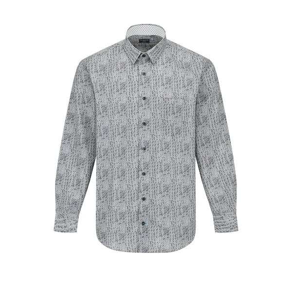 Leo Chevalier 100% Cotton Non-Iron Hazy Circle Print Shirt