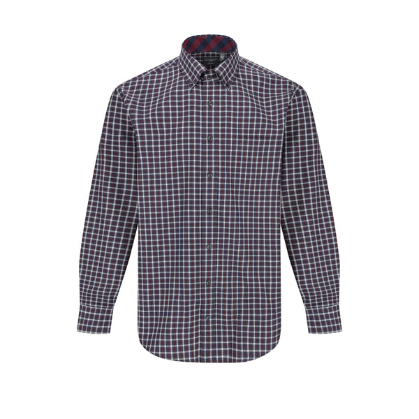 Leo Chevalier 100% Cotton Non-Iron Checkered Shirt