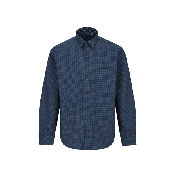 Leo Chevalier Faded Blue Square Print Non Iron Shirt