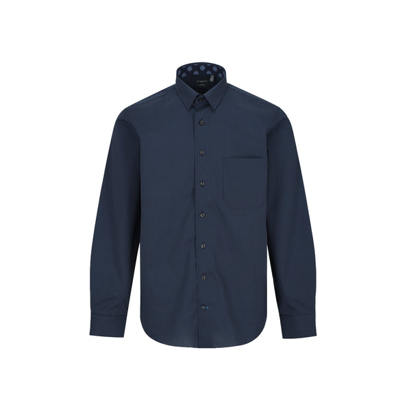 Leo Chevalier Small Navy Circle Print Non Iron Shirt