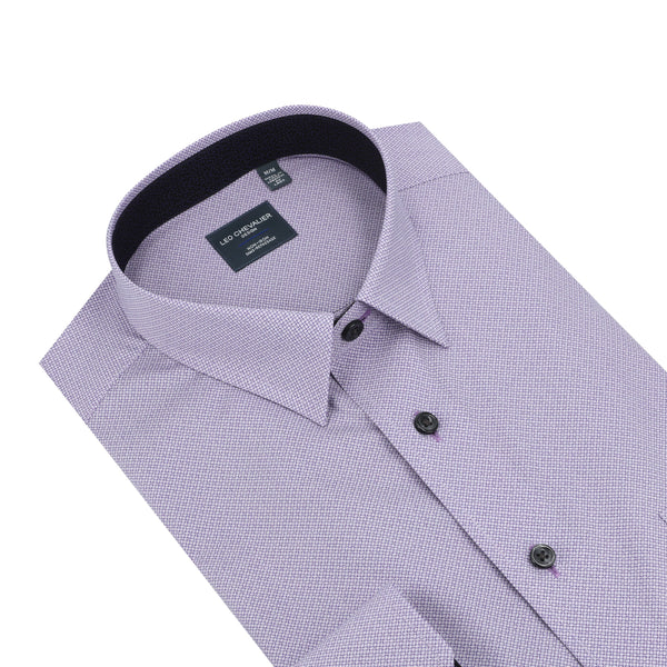Leo Chevalier Small Dot Mauve Print Non Iron Shirt