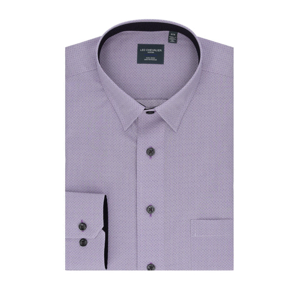 Leo Chevalier Small Dot Mauve Print Non Iron Shirt
