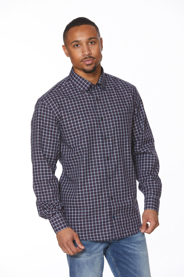 Leo Chevalier 100% Cotton Non-Iron Checkered Shirt
