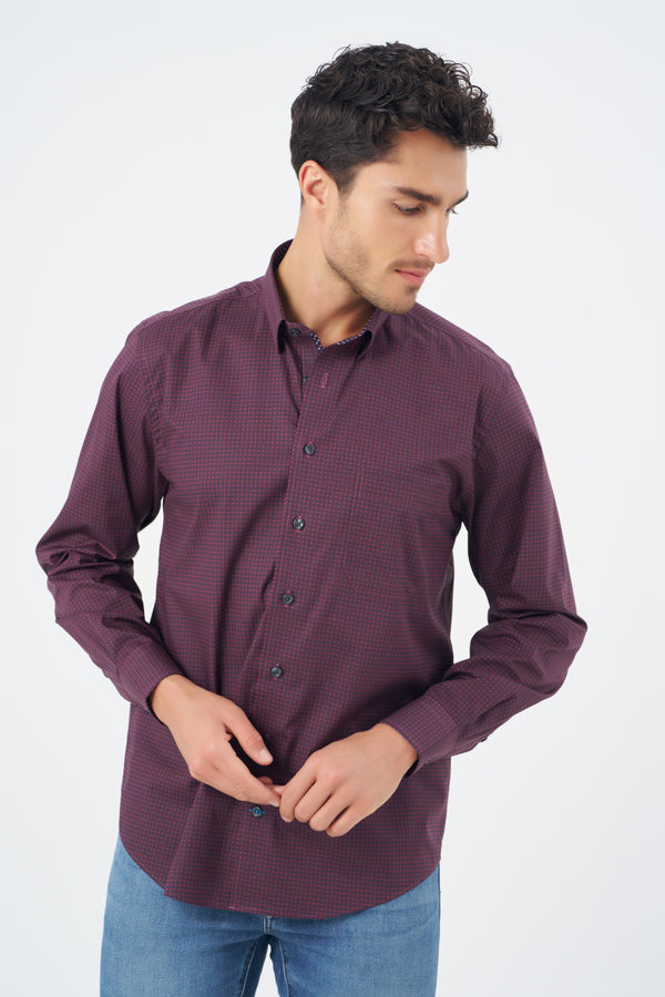 Leo Chevalier Red Dot Printed Non Iron Shirt