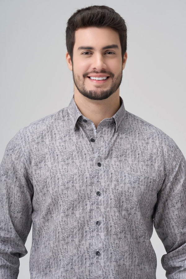 Leo Chevalier 100% Cotton Non-Iron Hazy Circle Print Shirt