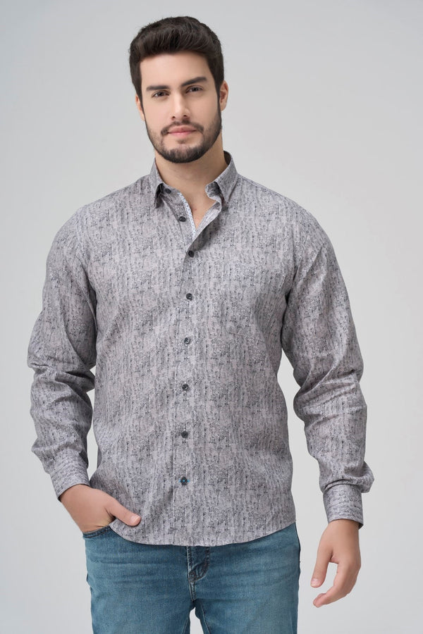 Leo Chevalier 100% Cotton Non-Iron Hazy Circle Print Shirt