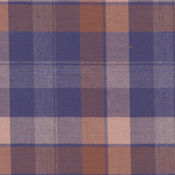 Leo Chevalier Non Iron Blue and Brown Check Shirt