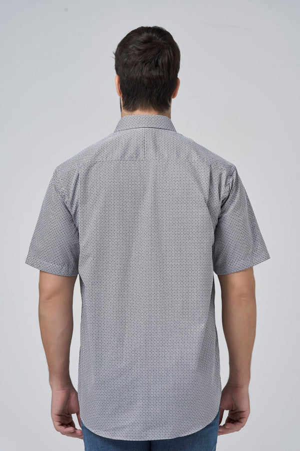 Leo Chevalier BIG FIT Black Geo Print Non-Iron Shirt