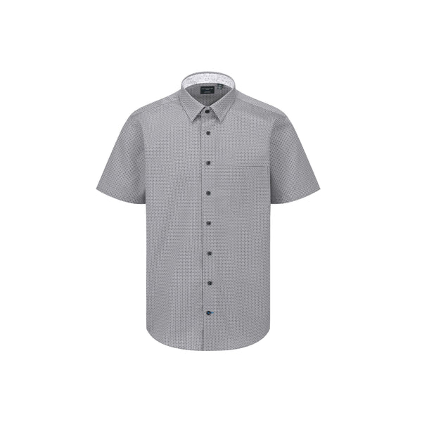 Leo Chevalier BIG FIT Black Geo Print Non-Iron Shirt