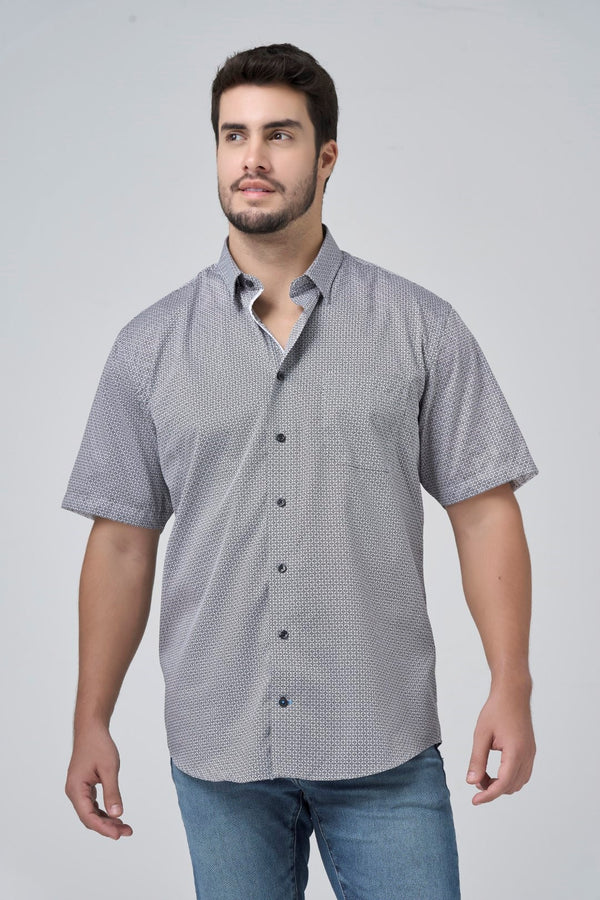 Leo Chevalier BIG FIT Black Geo Print Non-Iron Shirt