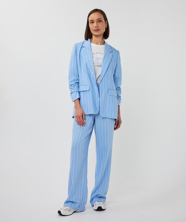 EsQualo Striped Linen-Blend Blazer