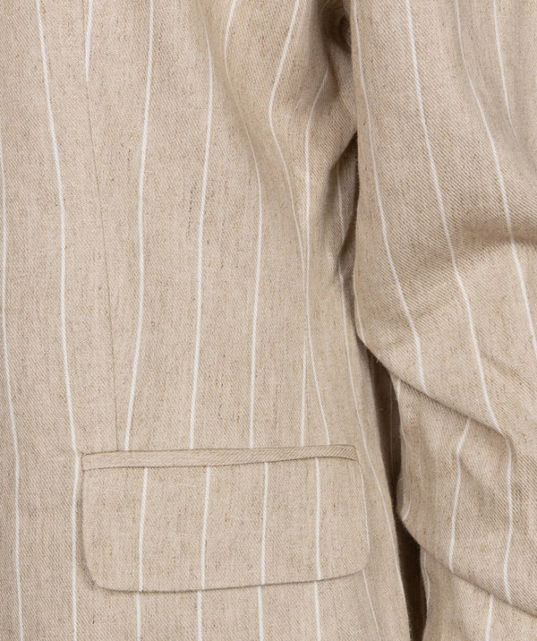 EsQualo Striped Linen-Blend Blazer