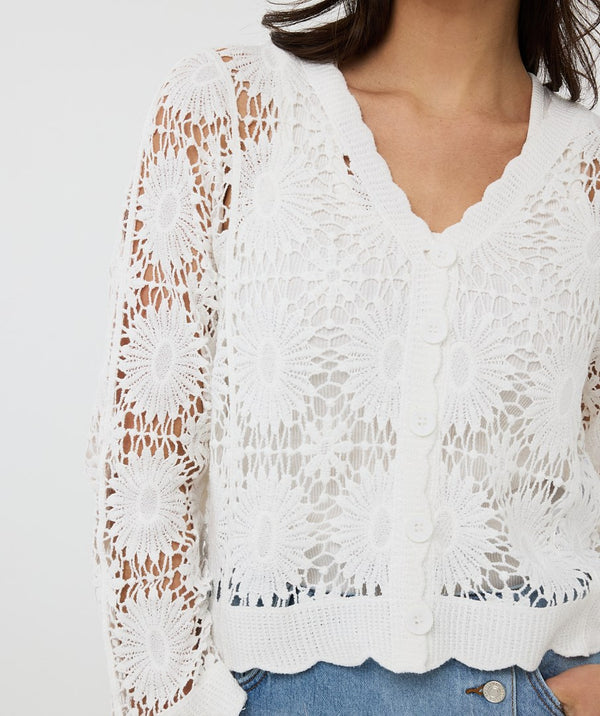 Cardigan en tricot ouvert au crochet EsQualo