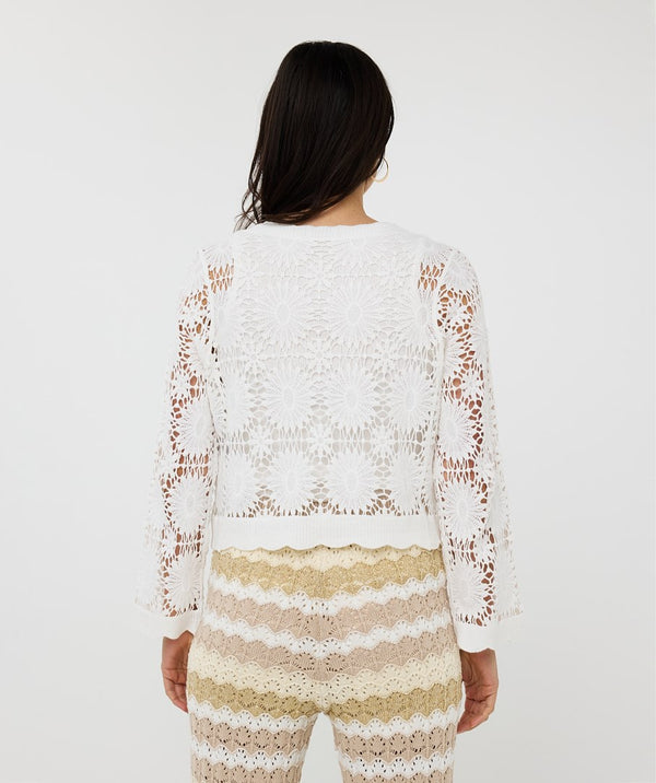 Cardigan en tricot ouvert au crochet EsQualo