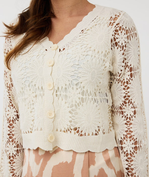 Cardigan en tricot ouvert au crochet EsQualo