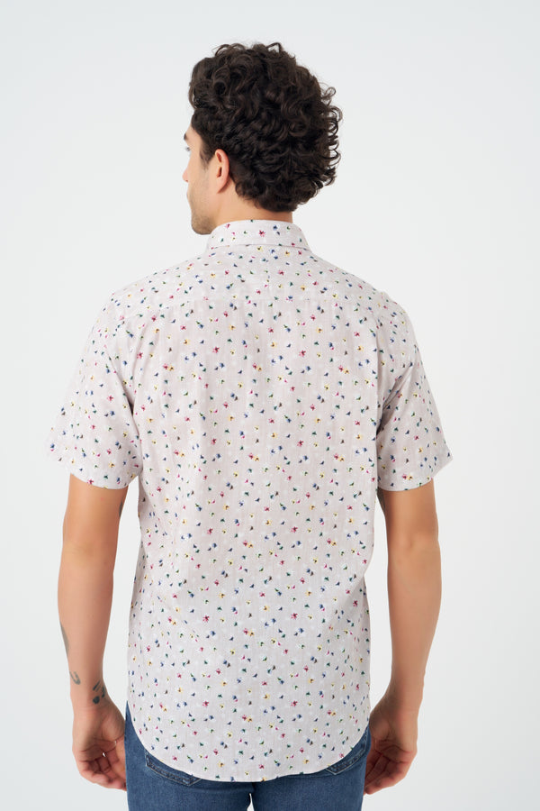 Leo Chevalier Beach Bloom Print Non-Iron Shirt