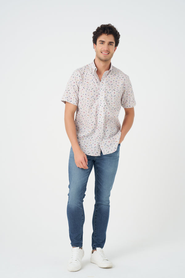 Leo Chevalier Beach Bloom Print Non-Iron Shirt