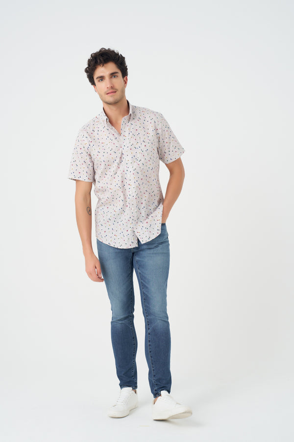 Leo Chevalier Beach Bloom Print Non-Iron Shirt