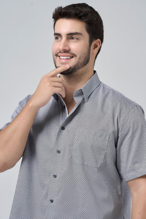 Leo Chevalier Geo Black Circle Print Non Iron Shirt