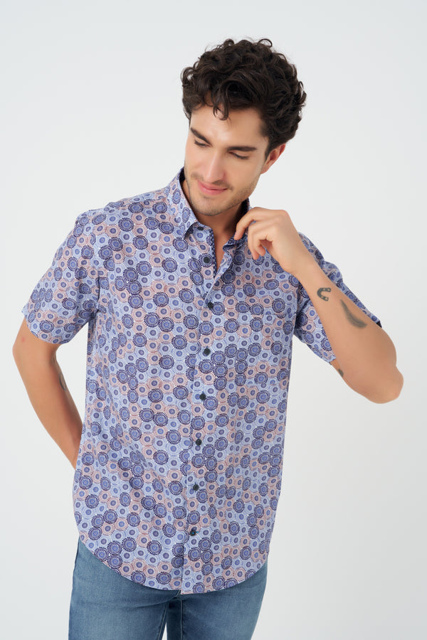 Leo Chevalier Circle Print Non-Iron Shirt