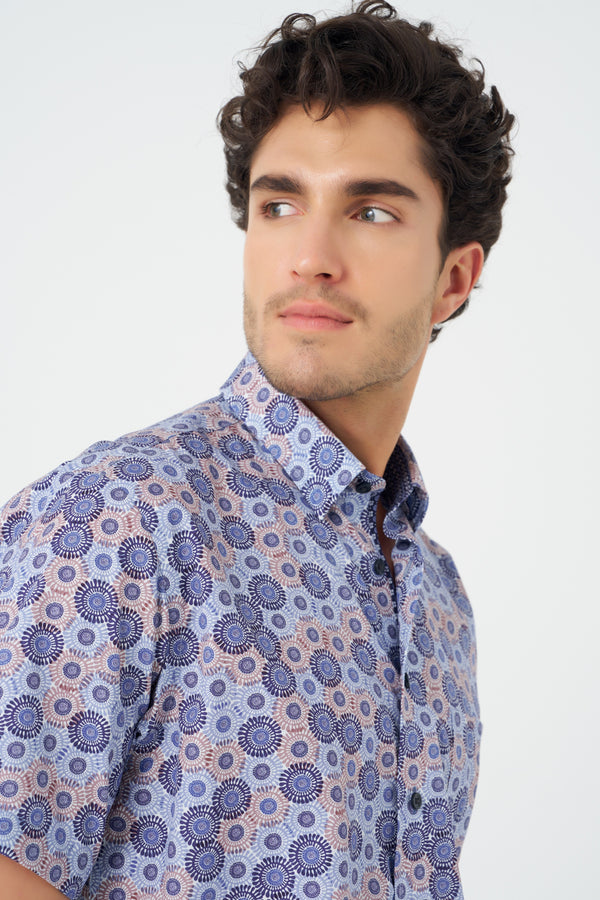Leo Chevalier Circle Print Non-Iron Shirt