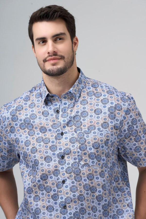 Leo Chevalier Circle Print Non-Iron Shirt