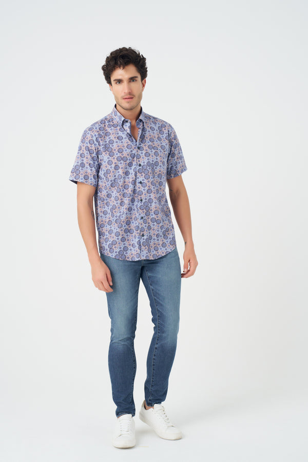 Leo Chevalier Circle Print Non-Iron Shirt