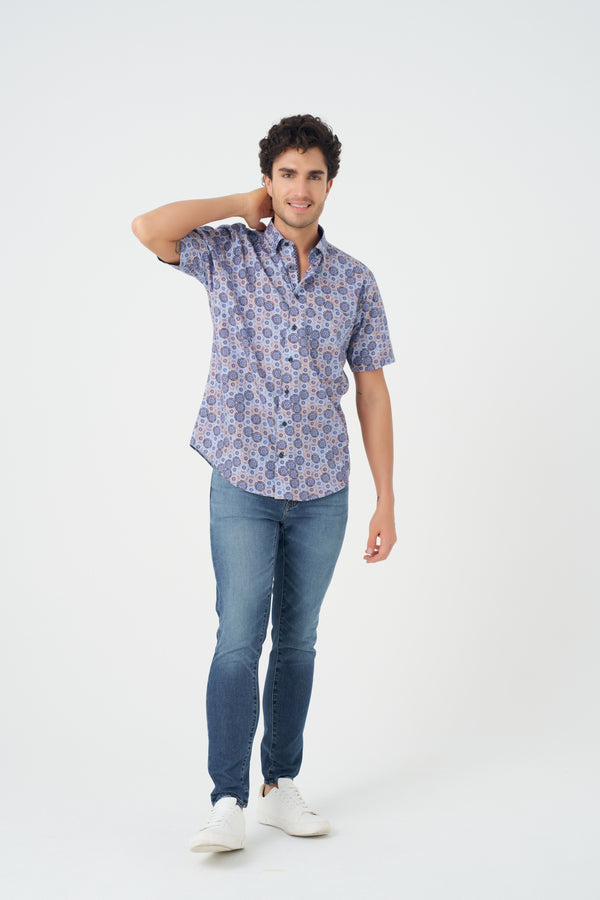 Leo Chevalier Circle Print Non-Iron Shirt