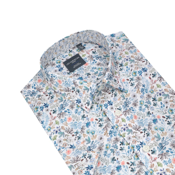 Leo Chevalier Pastel Floral Print Non Iron Shirt
