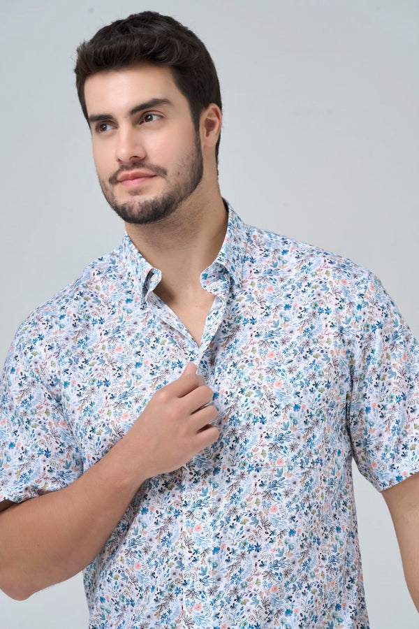 Leo Chevalier Pastel Floral Print Non Iron Shirt