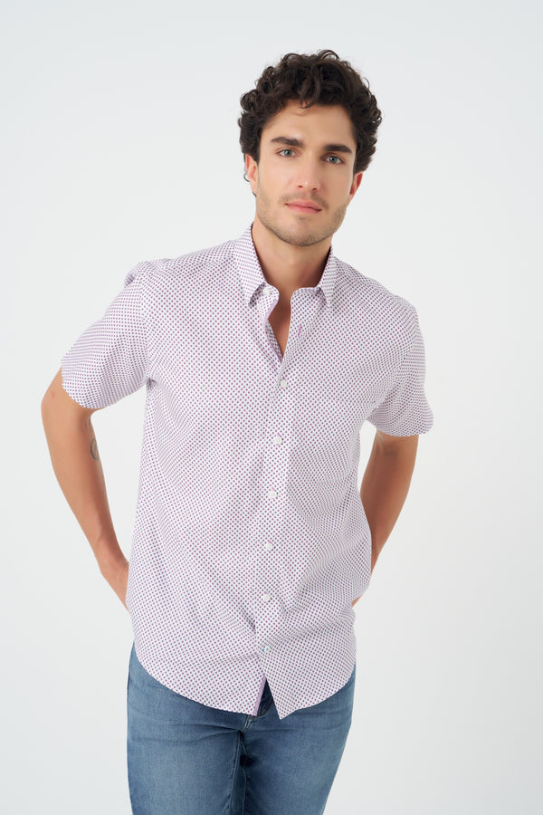 Leo Chevalier Rose Print Non-Iron Shirt