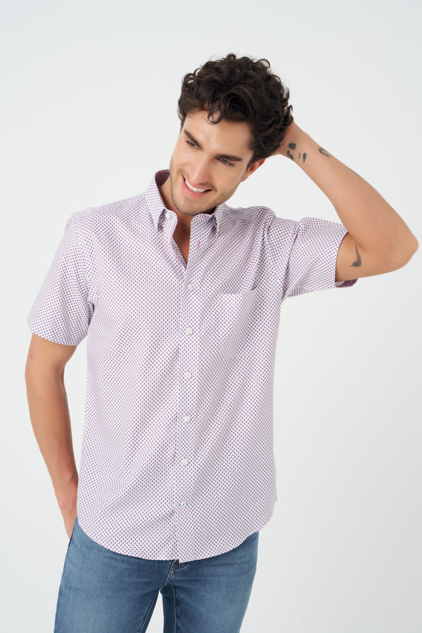 Leo Chevalier Rose Print Non-Iron Shirt