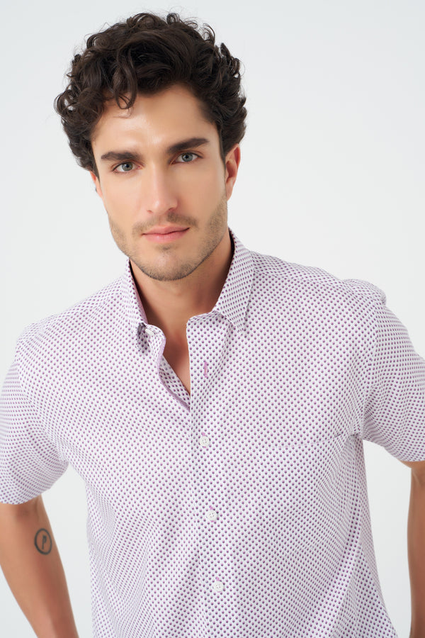 Leo Chevalier Rose Print Non-Iron Shirt