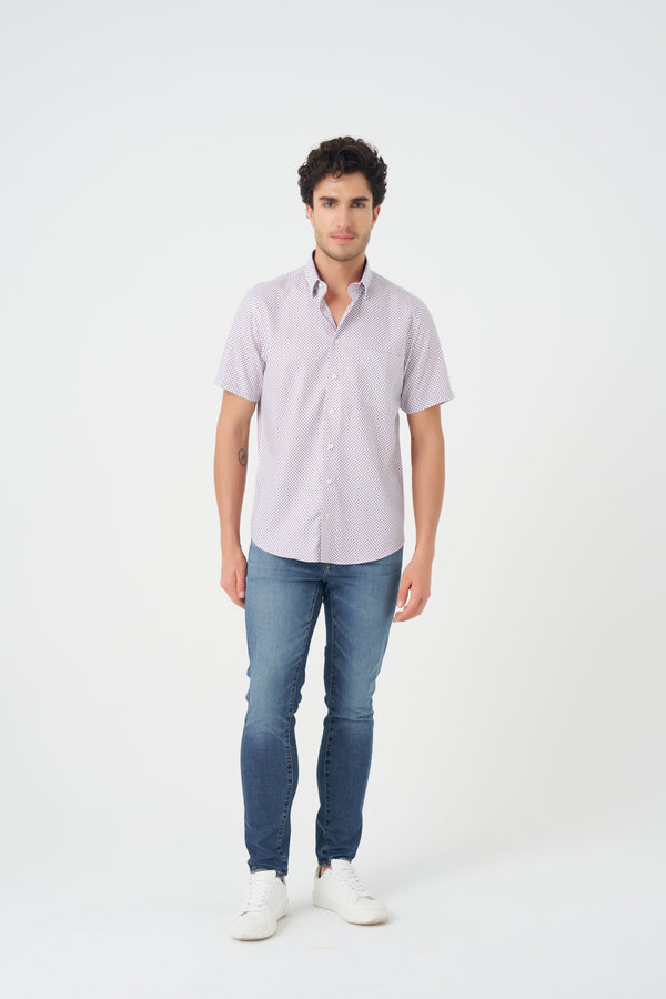 Leo Chevalier Rose Print Non-Iron Shirt