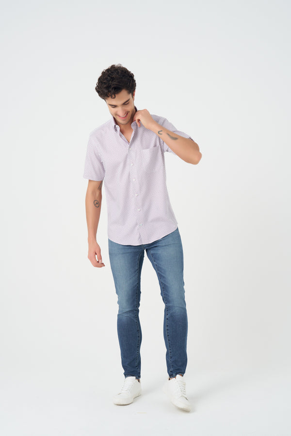 Leo Chevalier Rose Print Non-Iron Shirt