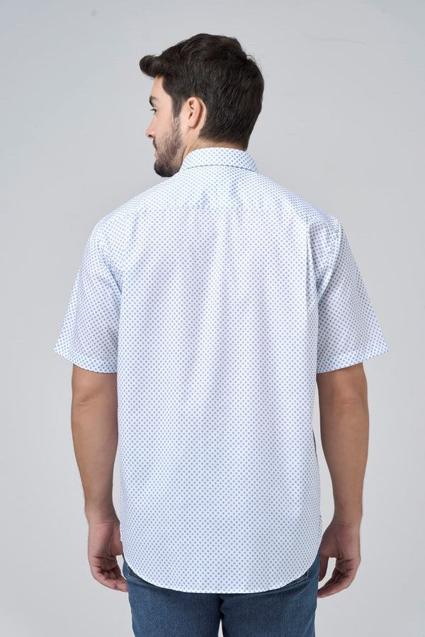 Leo Chevalier Sky Dot Print Non-Iron Shirt
