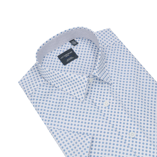 Leo Chevalier Sky Dot Print Non-Iron Shirt