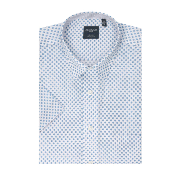 Leo Chevalier Sky Dot Print Non-Iron Shirt