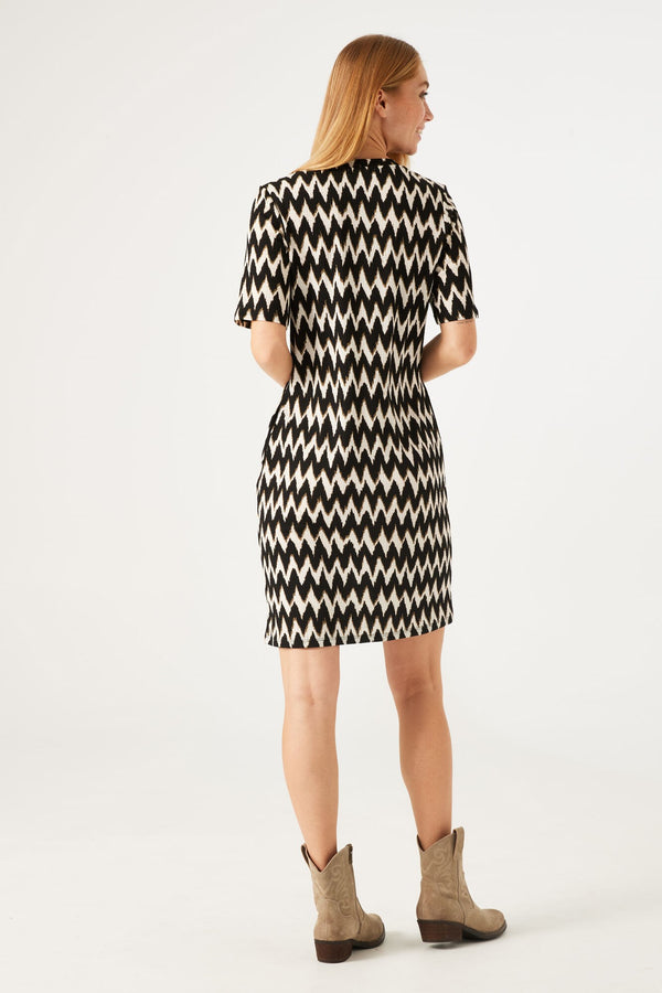 All Over Hazy Print Dress with Pockets
