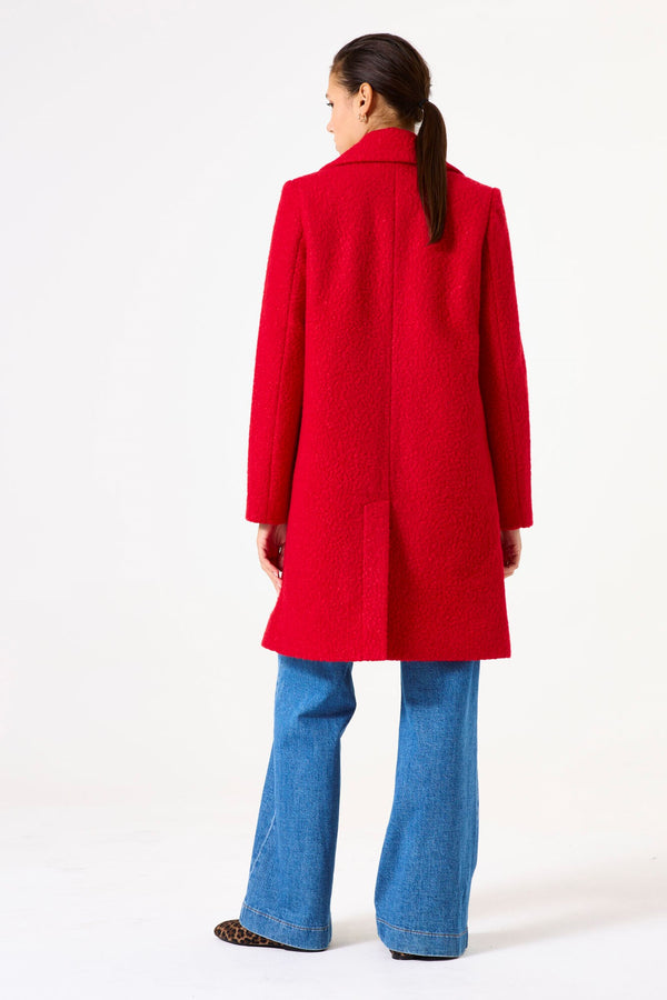Garcia Red Bouclé Coat