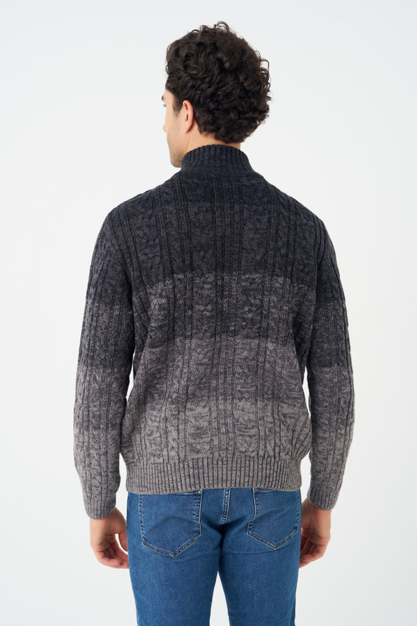 Pull à col montant zippé 1/4 Leo Chevalier Cable Gradient