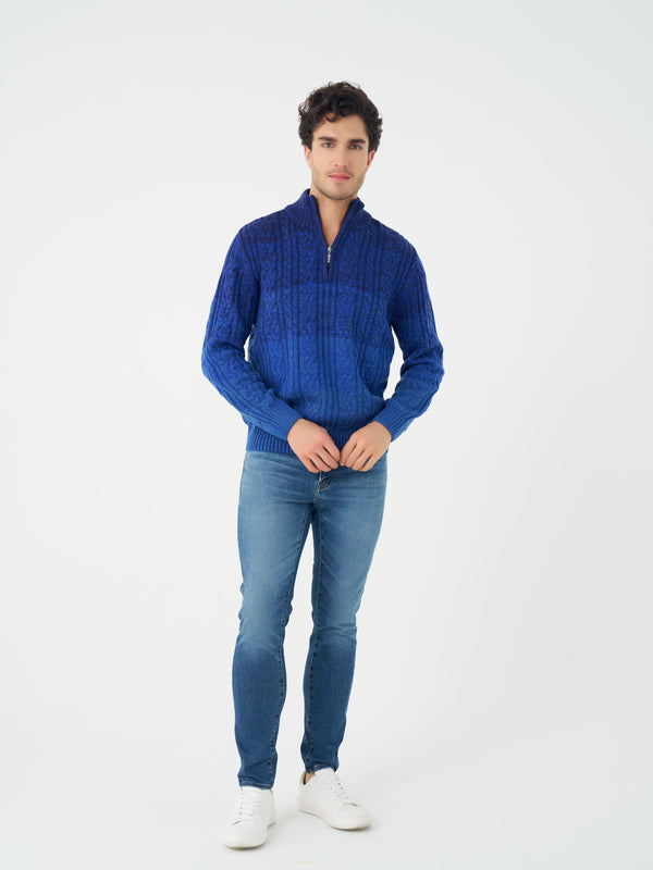 Pull à col montant zippé 1/4 Leo Chevalier Cable Gradient