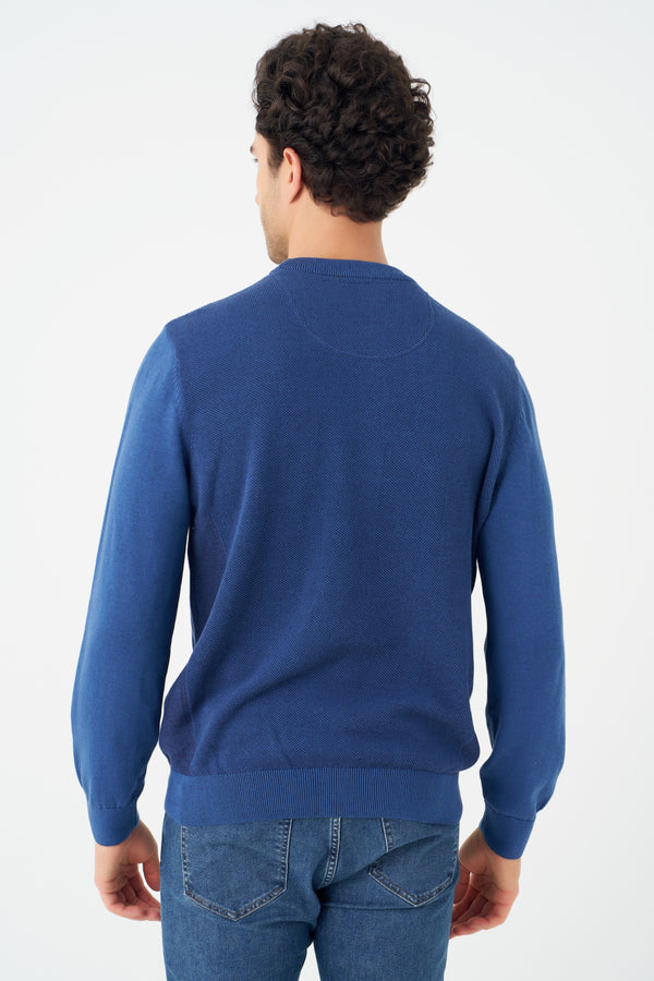 Pull Leo Chevalier bicolore à col rond