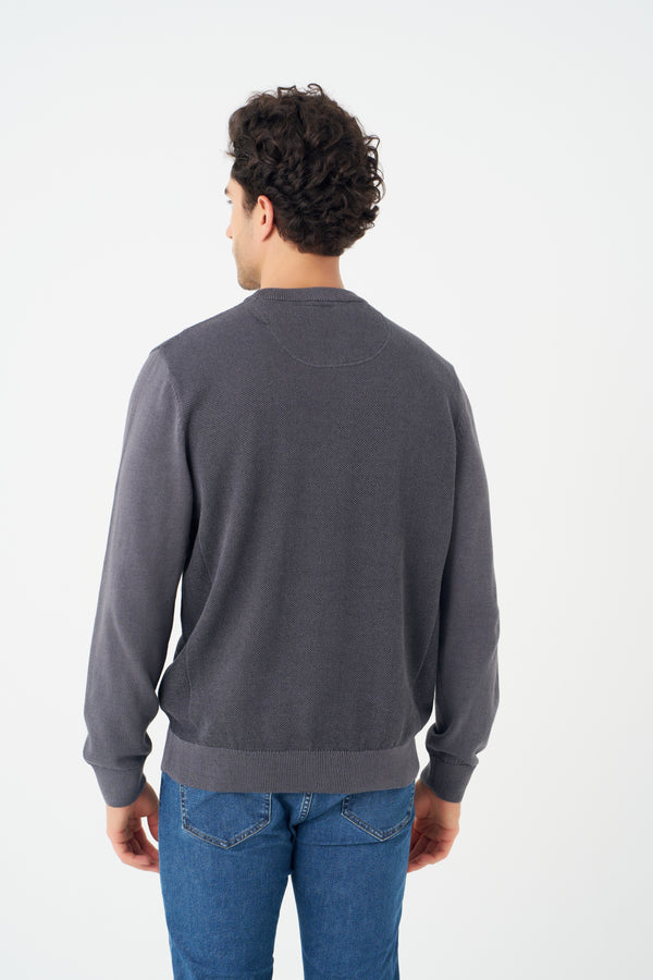 Pull Leo Chevalier bicolore à col rond